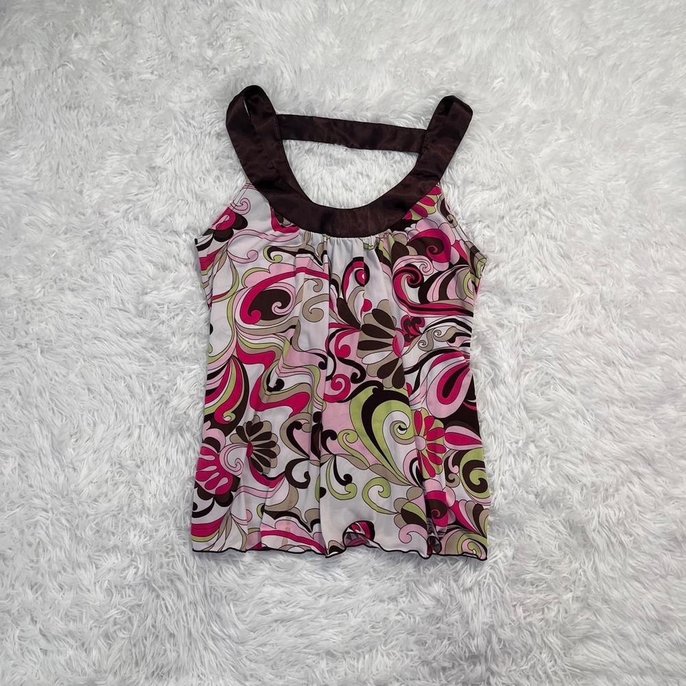 y2k multicolored swirl print tank top xl